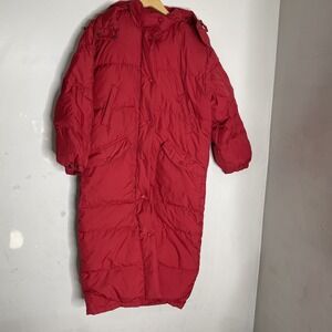 Vintage Eddie Bauer Parka Maxi Coat Jacket Size M‎ Red Goose Down Insulated